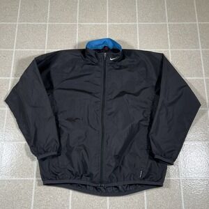 Vintage Nike Track Jacket Adult Medium Black Windbreaker Streetwear Grunge Y2K